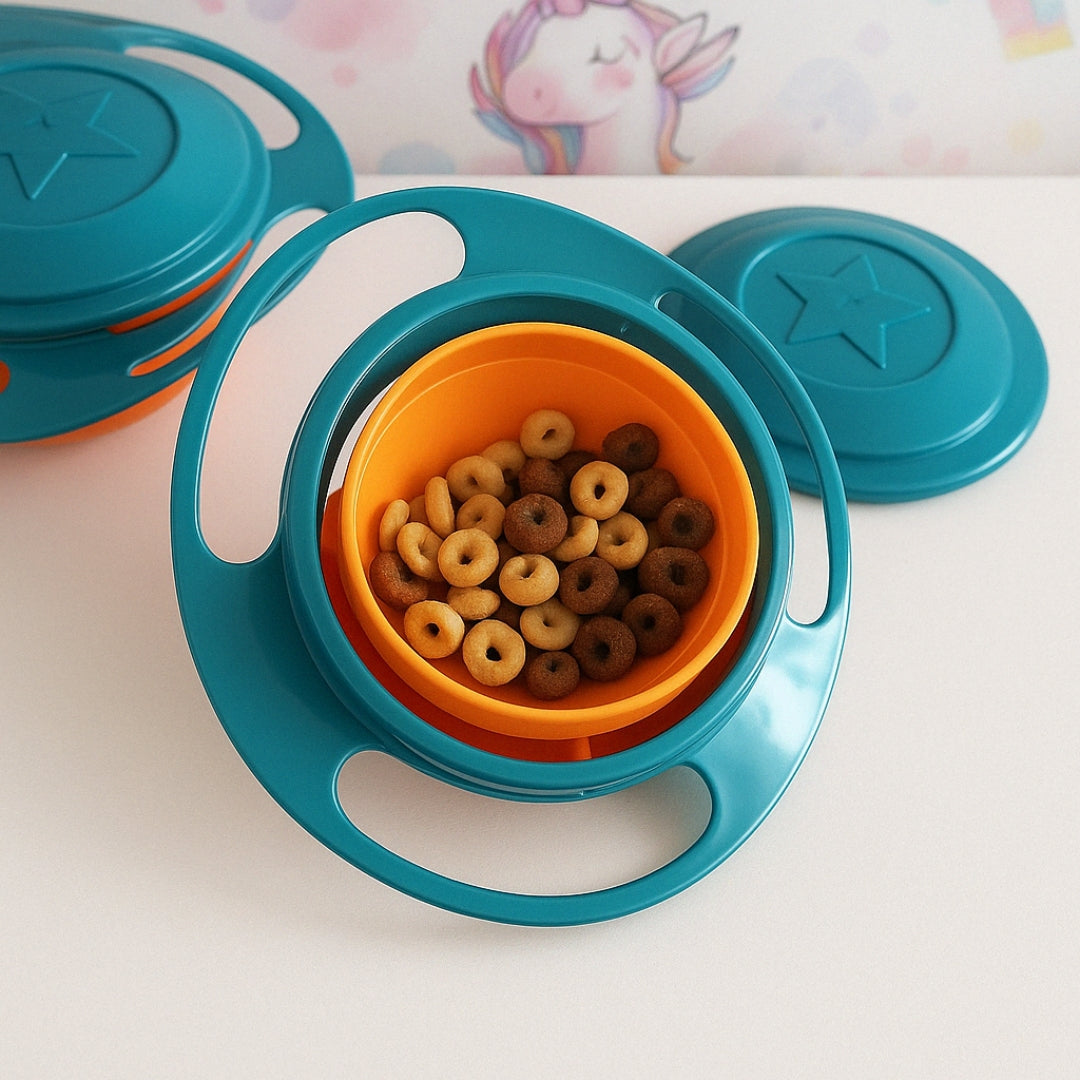 Bol Gyroscopique Anti-Renversement – Snack Sans Stress pour Bébé